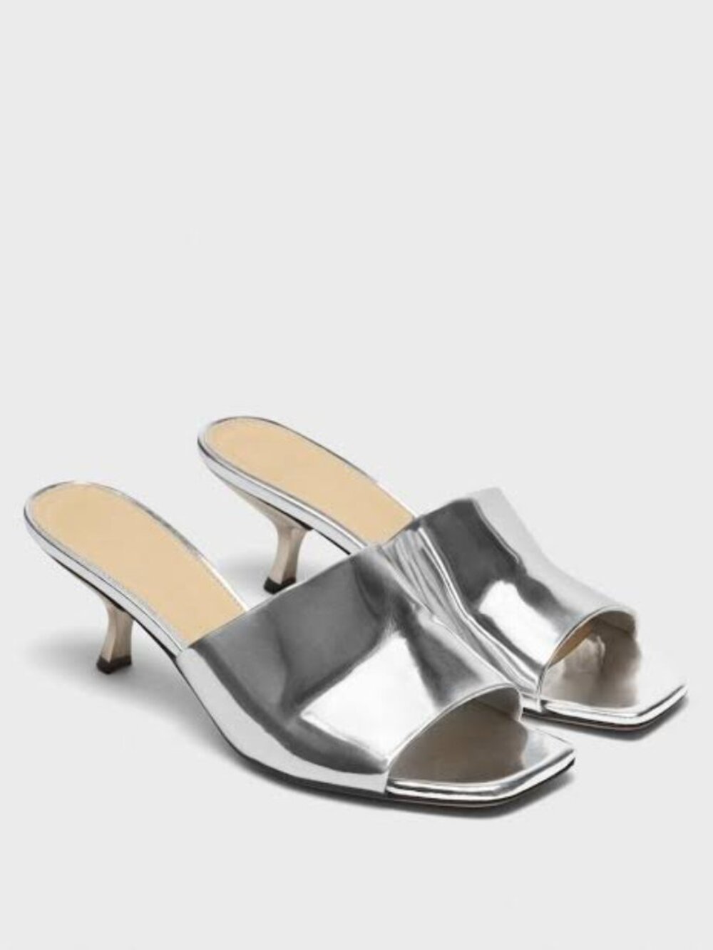 NWOB Theory Silver Metallic Mules